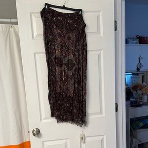 Simply Noelle Elegant Paisley Lace Wrap in Deep Burgundy